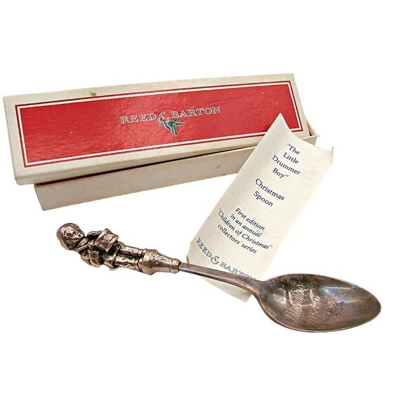 Reed and Barton Silver Spoon Vintage The Little Drummer Boy Christmas w/ Box 80s - Picture 1 of 9